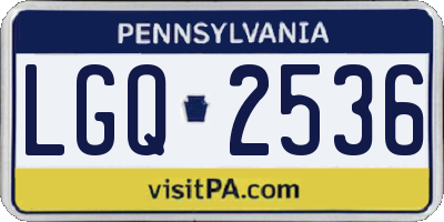 PA license plate LGQ2536