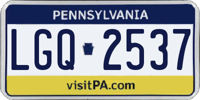 PA license plate LGQ2537