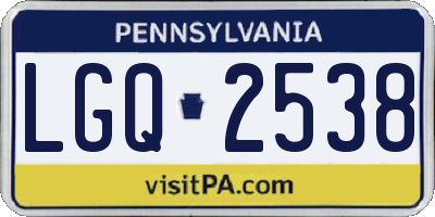 PA license plate LGQ2538