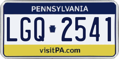 PA license plate LGQ2541