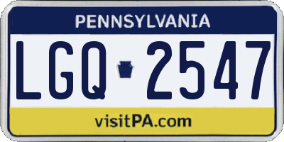 PA license plate LGQ2547
