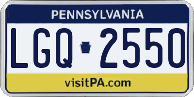 PA license plate LGQ2550