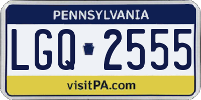 PA license plate LGQ2555