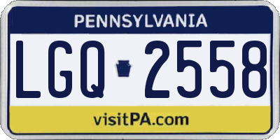 PA license plate LGQ2558