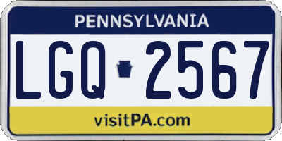 PA license plate LGQ2567