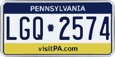 PA license plate LGQ2574