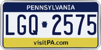 PA license plate LGQ2575
