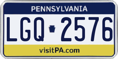 PA license plate LGQ2576