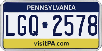 PA license plate LGQ2578