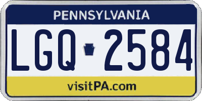 PA license plate LGQ2584