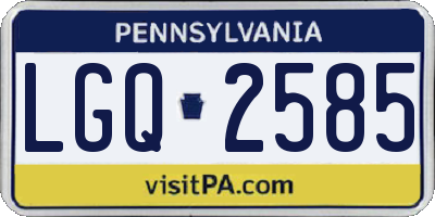 PA license plate LGQ2585