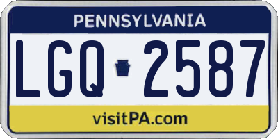 PA license plate LGQ2587