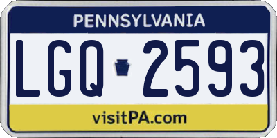 PA license plate LGQ2593