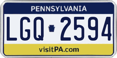 PA license plate LGQ2594
