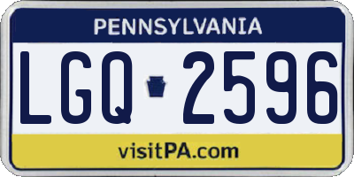 PA license plate LGQ2596