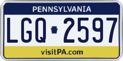 PA license plate LGQ2597