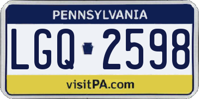 PA license plate LGQ2598