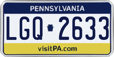 PA license plate LGQ2633