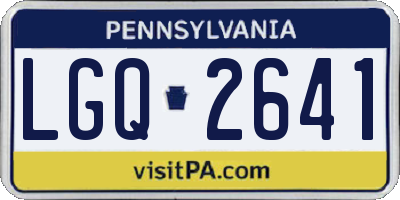 PA license plate LGQ2641