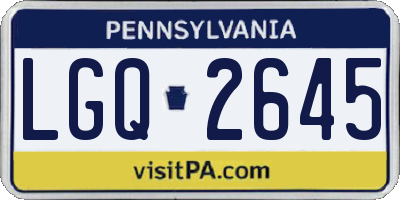 PA license plate LGQ2645