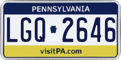 PA license plate LGQ2646