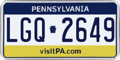 PA license plate LGQ2649