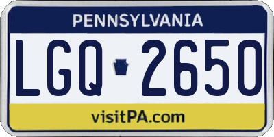 PA license plate LGQ2650