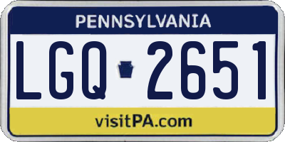 PA license plate LGQ2651