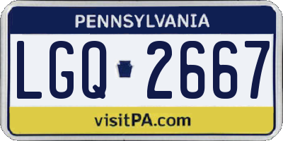 PA license plate LGQ2667
