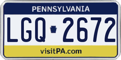 PA license plate LGQ2672