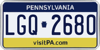 PA license plate LGQ2680