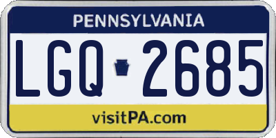 PA license plate LGQ2685