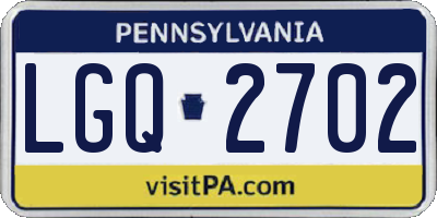PA license plate LGQ2702