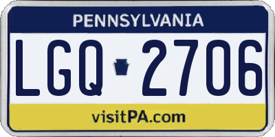 PA license plate LGQ2706