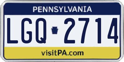 PA license plate LGQ2714