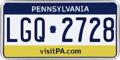 PA license plate LGQ2728