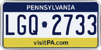 PA license plate LGQ2733