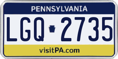 PA license plate LGQ2735