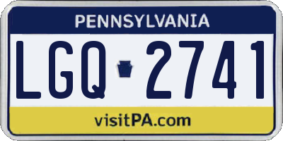 PA license plate LGQ2741
