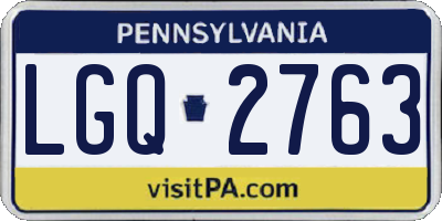 PA license plate LGQ2763