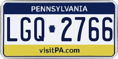 PA license plate LGQ2766