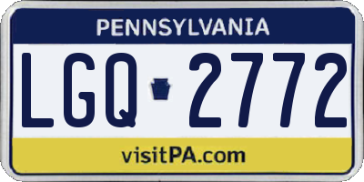 PA license plate LGQ2772