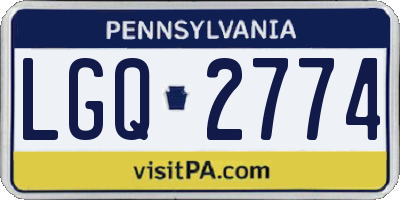 PA license plate LGQ2774