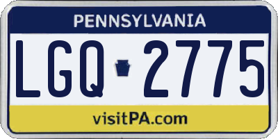 PA license plate LGQ2775