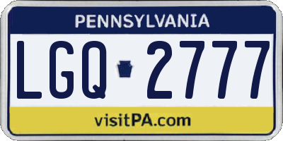 PA license plate LGQ2777