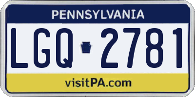 PA license plate LGQ2781
