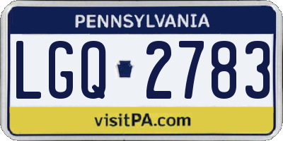 PA license plate LGQ2783