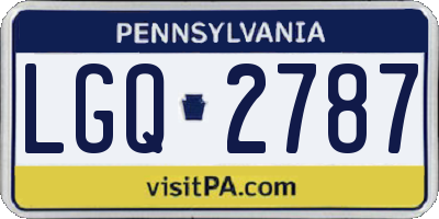 PA license plate LGQ2787