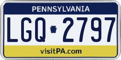 PA license plate LGQ2797