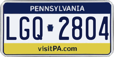 PA license plate LGQ2804